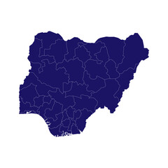 Nigeria Map vector illustration. Nigeria Map silhouette