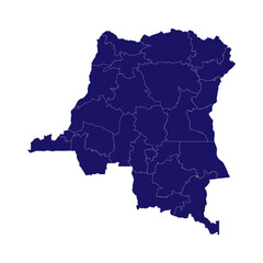 Democratic Republic of Congo Map vector illustration. Democratic Republic of Congo Map silhouette