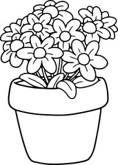 flower pot hand drawn