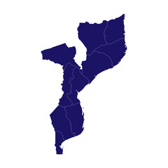 Fototapeta premium Mozambique Map vector illustration. Mozambique Map silhouette