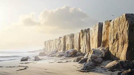 photorealistic image of a california coast palisade