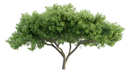 Lush Green Tree with Dense Foliage in a Natural Setting, Ideal for Environmental Themes