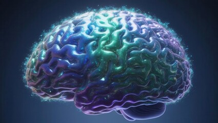 A colorful and abstract representation of a human brain highlighting the complexity of thought and intelligence.