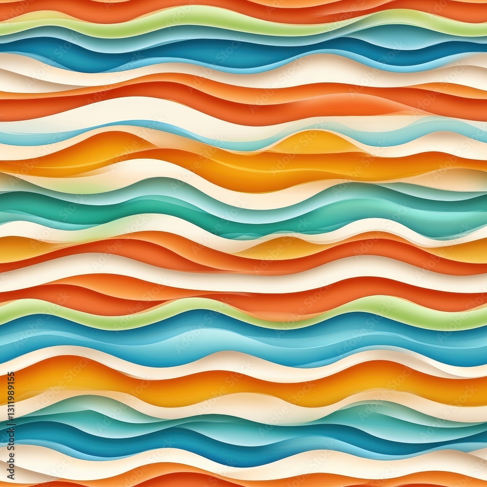 Poster seamless colorful wave pattern with fluid motion and dynamic flow creating a captivating visual expe