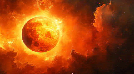 full eclipse of the sun, realistic, wide shot