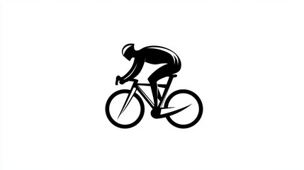 Obraz premium Cyclist Silhouette, Road Bike, Sport, Action, Minimalist Design, Stock Photo