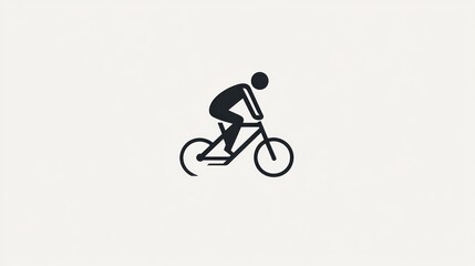 Obraz premium Person Cycling on a Bike; Simple Graphic; Outdoors; Sport Illustration; Use in Brochure, Website, or Icon