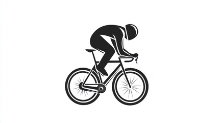 Obraz premium Cyclist silhouette in a racing position
