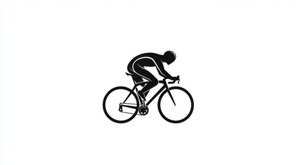 Naklejka premium Silhouette of cyclist racing, abstract design, athletic competition