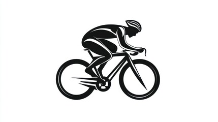 Fototapeta premium Cyclist Silhouette, Sport, Active Lifestyle, Fast Ride, Racing Position, Motion Graphic