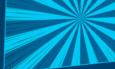 Comic cartoon art background design on blue