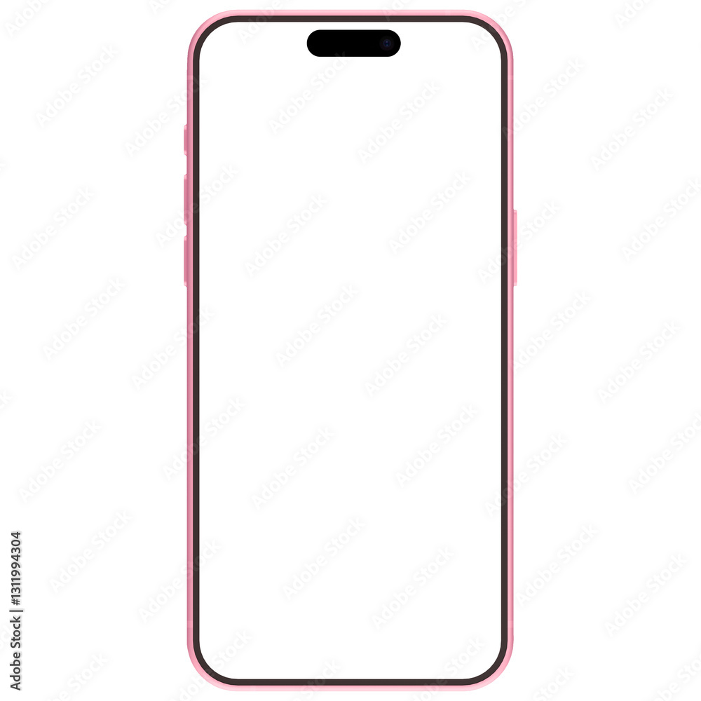 Canvas Prints photo of smartphone device without background and screen. frame only. pink color. template for mocku