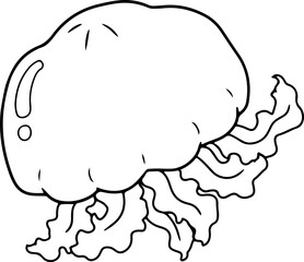 jellyfish doodle hand drawn