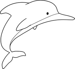 Obraz premium dolphin doodle hand drawn