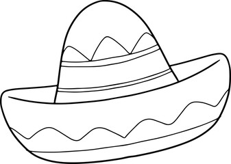sombrero hat doodle hand drawn