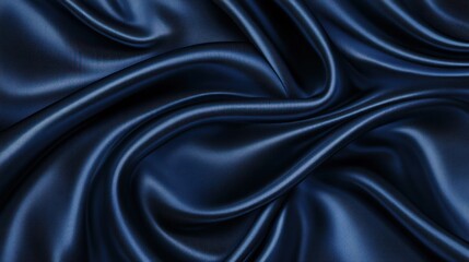 Fototapeta premium Midnight Blue Silk Drapery: Luxurious Fabric Texture