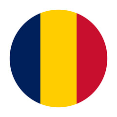 Fototapeta premium Flag of Chad round shape, national symbol