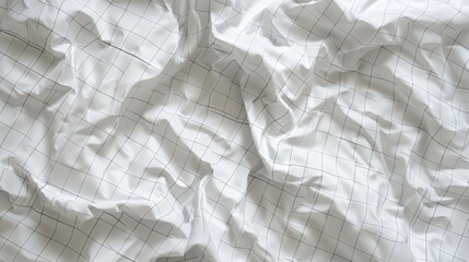 a finely detailed image of crumpled white paper with subtle grid lines
