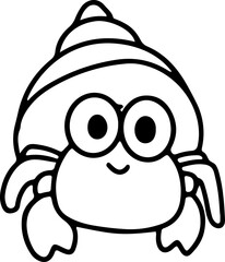 hermit crab doodle beach