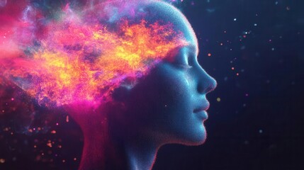 Innovative Brainstorming Concept with Abstract Creative Mind and Flowing Ideas Visualized in Surreal Artistic Style