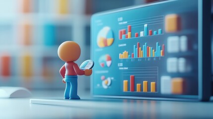 Avatar Cartoon Business Analytical Tools and Financial for Corporate Decision-Making