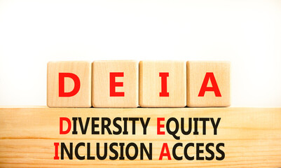 Diversity equity inclusion access symbol. Concept words DEIA diversity equity inclusion access on...