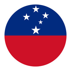 Flag of Samoa round shape, national symbol