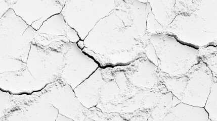 Obraz premium Cracked White Surface Texture: Abstract monochrome backdrop of fissures and fragmented earth
