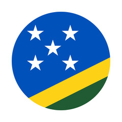 Flag of Solomon Islands round shape, national symbol