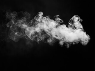 Isolated white steam on black