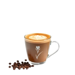 cup of coffee with beans cut out