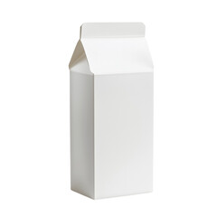 Realistic mockup of a milk carton box with a clean, minimal design, isolated on a pristine on transparent png background. Ai generated