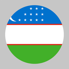 Flag of Uzbekistan round shape, national symbol