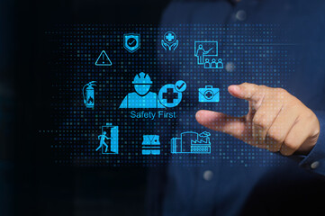 Work safety and compliance concept, Safety First concept. Compliance with laws and regulations and...