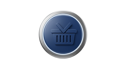 Modern Shopping Concept - 3D Shopping Basket with Bags on Black Background