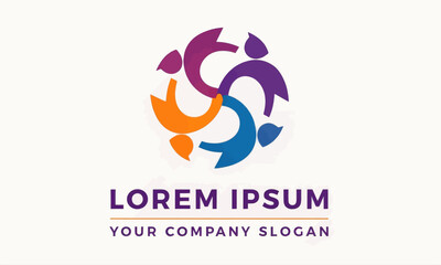 Obraz premium Abstract group of connected people logo design