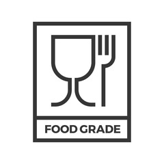 Food Grade Symbol. Glass and Fork Safety Sign. Vector Icon for Packaging.