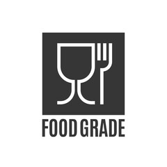 Fototapeta premium Food Grade Symbol. Glass and Fork Safety Sign. Vector Icon for Packaging.
