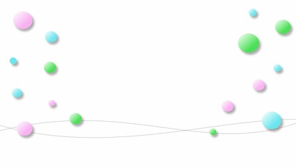 カラフルな水玉のシンプルなフレーム背景