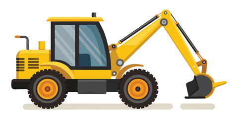 Powerful Yellow Excavator Machine for Construction and Digging Projects