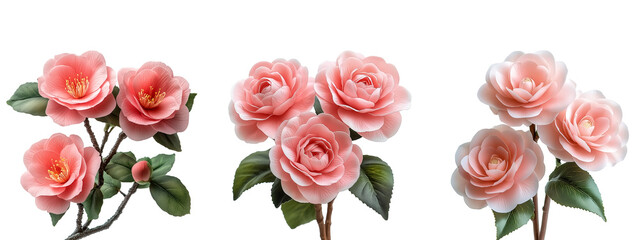 Camellia flower on transparent backgound
