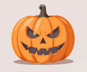 Fototapeta premium Cartoon Jack-o'-lantern with fierce, angular features