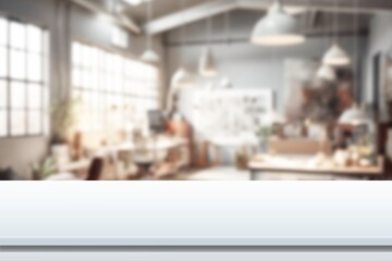 Blurred modern office background with table top
