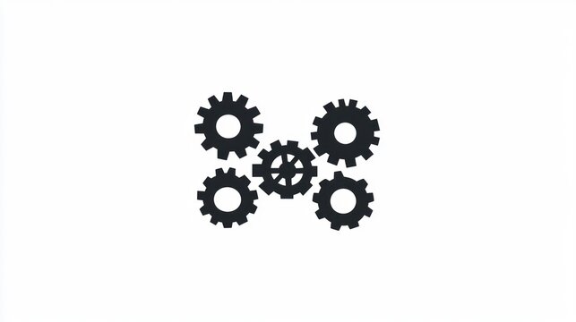 Interlocking gears, teamwork, mechanism, illustration, graphic design, simple background, business concept, for website use