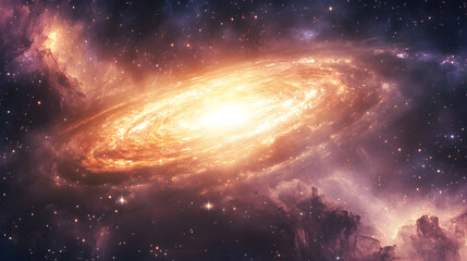 Obraz premium cosmic ribbon stretching across space, formed by interstellar gas and dust illuminated by nearby galaxies 