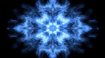 Obraz premium Blue Flame Artwork, symmetrical design for abstract background