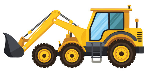 Powerful Yellow Excavator Loader for Construction and Demolition Work