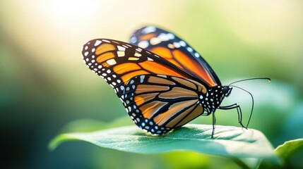 Obraz premium Monarch butterfly on a leaf