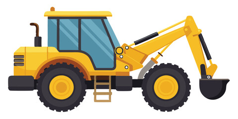 Powerful Yellow Excavator Tractor for Construction and Digging