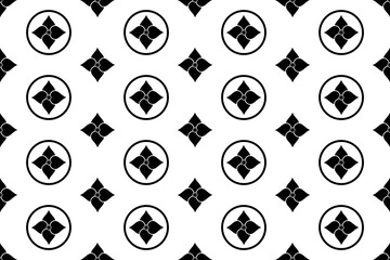 Abstract Modern Black Flower Pattern Background. Seamless. Vector Illustration. Wallpaper